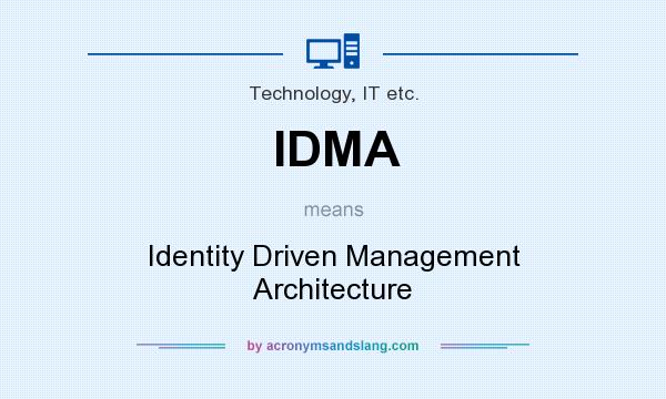 What does IDMA mean? It stands for Identity Driven Management Architecture