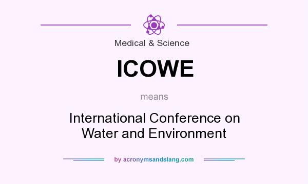 What does ICOWE mean? It stands for International Conference on Water and Environment