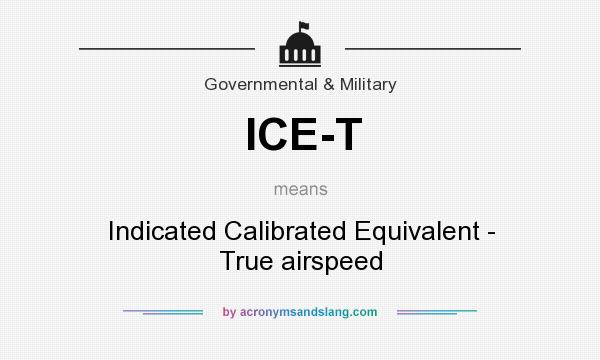 What does ICE-T mean? It stands for Indicated Calibrated Equivalent - True airspeed