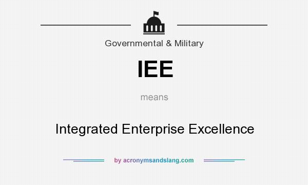 What does IEE mean? It stands for Integrated Enterprise Excellence