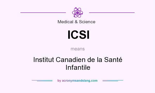 What does ICSI mean? It stands for Institut Canadien de la Santé Infantile