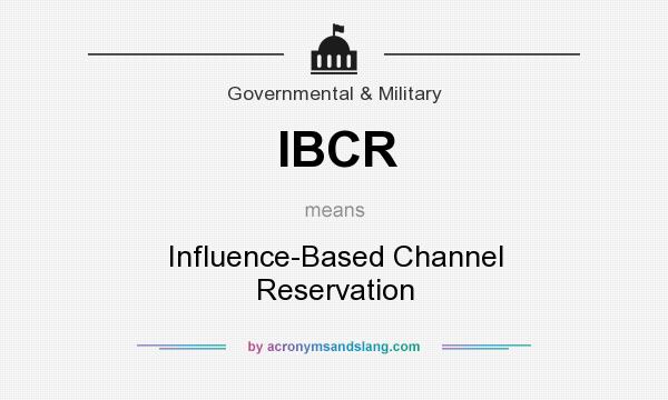 What does IBCR mean? It stands for Influence-Based Channel Reservation