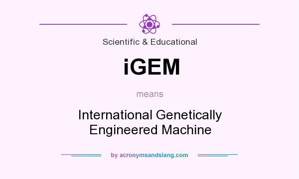 What does iGEM mean? It stands for International Genetically Engineered Machine