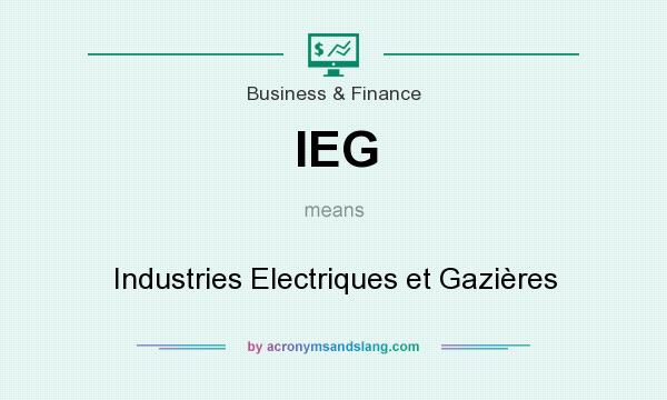 What does IEG mean? It stands for Industries Electriques et Gazières
