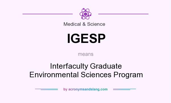 What does IGESP mean? It stands for Interfaculty Graduate Environmental Sciences Program