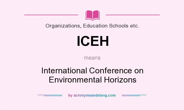 What does ICEH mean? It stands for International Conference on Environmental Horizons