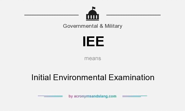 What does IEE mean? It stands for Initial Environmental Examination