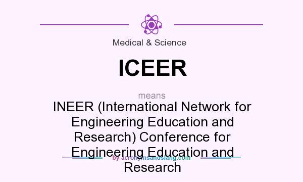 What does ICEER mean? It stands for INEER (International Network for Engineering Education and Research) Conference for Engineering Education and Research