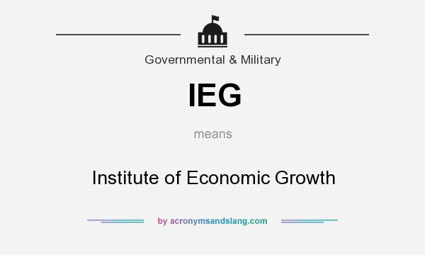 What does IEG mean? It stands for Institute of Economic Growth