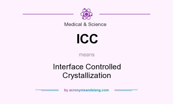 What does ICC mean? It stands for Interface Controlled Crystallization