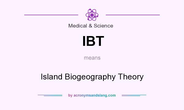 What does IBT mean? It stands for Island Biogeography Theory