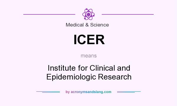 What does ICER mean? It stands for Institute for Clinical and Epidemiologic Research