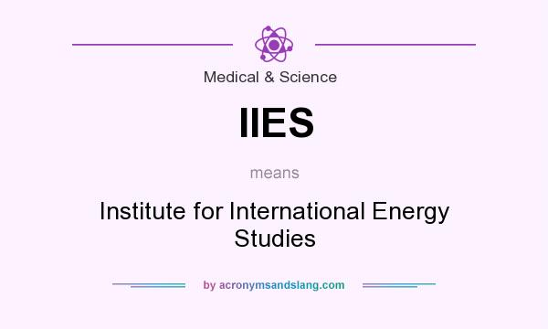What does IIES mean? It stands for Institute for International Energy Studies