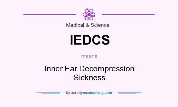 What does IEDCS mean? It stands for Inner Ear Decompression Sickness