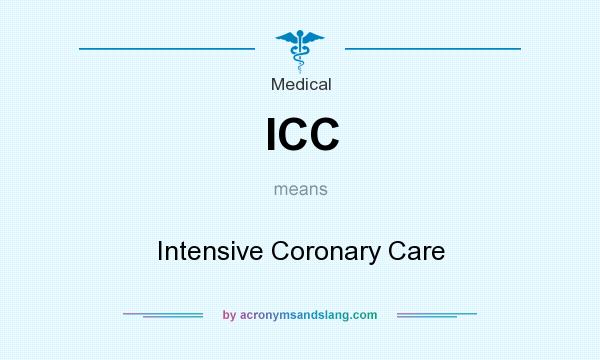 What does ICC mean? It stands for Intensive Coronary Care