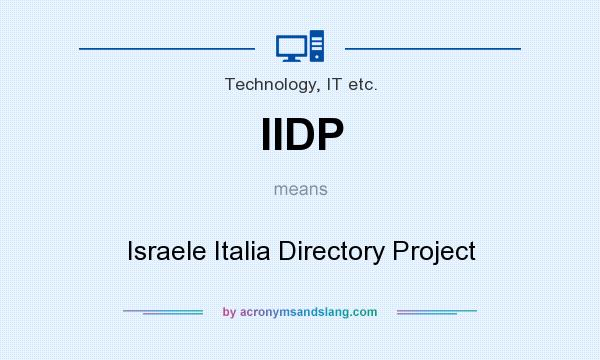 What does IIDP mean? It stands for Israele Italia Directory Project