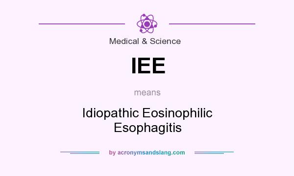 What does IEE mean? It stands for Idiopathic Eosinophilic Esophagitis