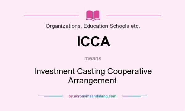 What does ICCA mean? It stands for Investment Casting Cooperative Arrangement