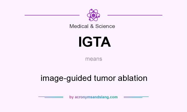 What does IGTA mean? It stands for image-guided tumor ablation
