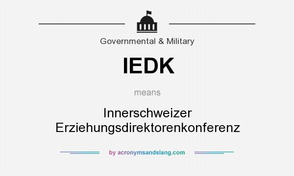 What does IEDK mean? It stands for Innerschweizer Erziehungsdirektorenkonferenz
