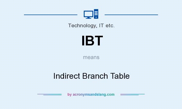 What does IBT mean? It stands for Indirect Branch Table