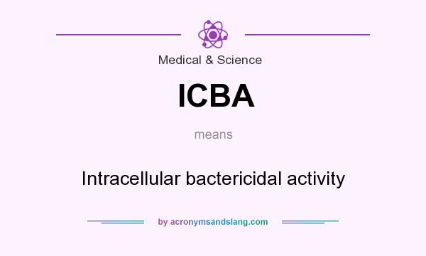 What does ICBA mean? It stands for Intracellular bactericidal activity