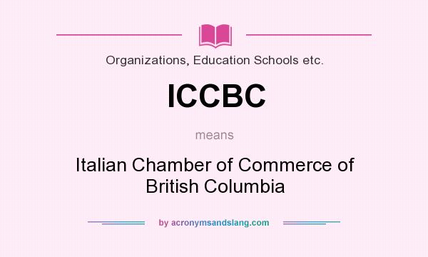What does ICCBC mean? It stands for Italian Chamber of Commerce of British Columbia