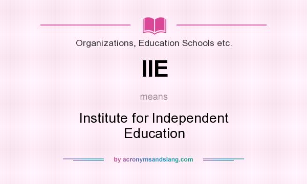 What does IIE mean? It stands for Institute for Independent Education