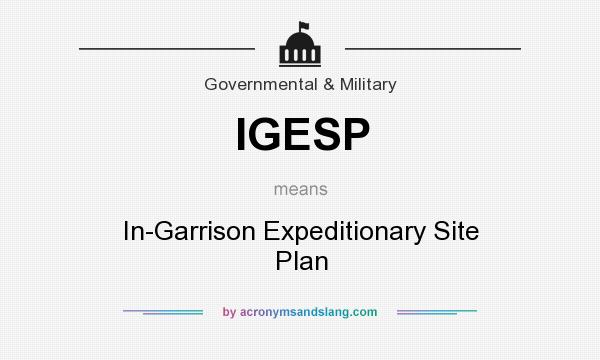 What does IGESP mean? It stands for In-Garrison Expeditionary Site Plan