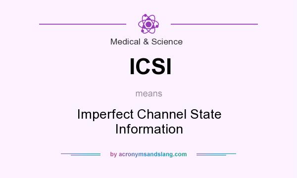 What does ICSI mean? It stands for Imperfect Channel State Information