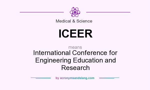 What does ICEER mean? It stands for International Conference for Engineering Education and Research
