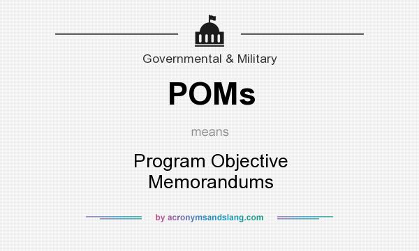 What does POMs mean? It stands for Program Objective Memorandums