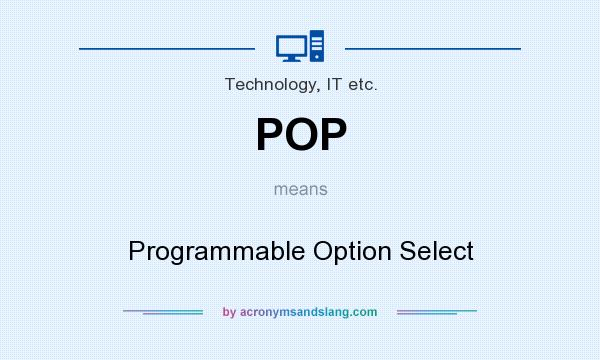 What does POP mean? It stands for Programmable Option Select