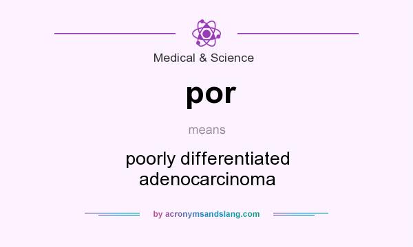 What does por mean? It stands for poorly differentiated adenocarcinoma