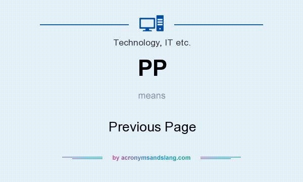 What does PP mean? It stands for Previous Page