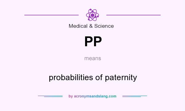 What does PP mean? It stands for probabilities of paternity