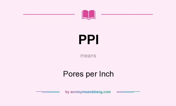 What does PPI mean? It stands for Pores per Inch