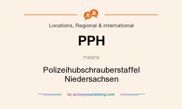 What does PPH mean? It stands for Polizeihubschrauberstaffel Niedersachsen
