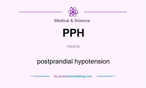 What does PPH mean? It stands for postprandial hypotension