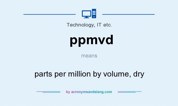 What does ppmvd mean? It stands for parts per million by volume, dry