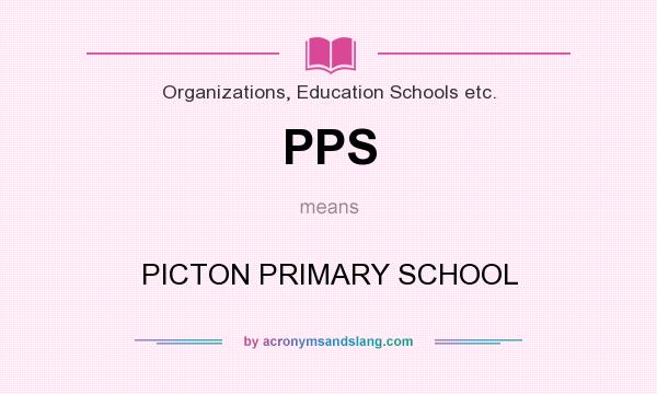 What does PPS mean? It stands for PICTON PRIMARY SCHOOL