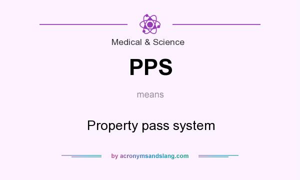 What does PPS mean? It stands for Property pass system