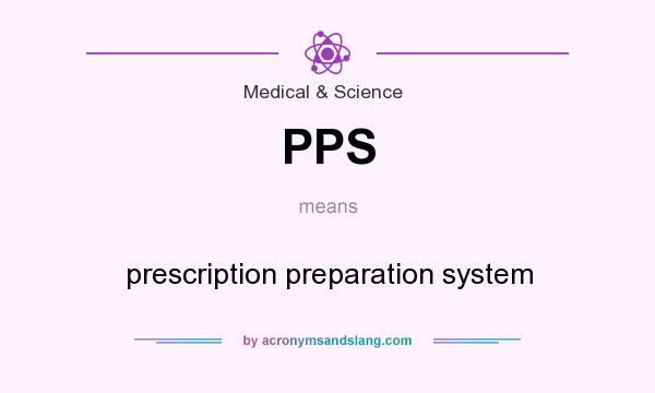 What does PPS mean? It stands for prescription preparation system