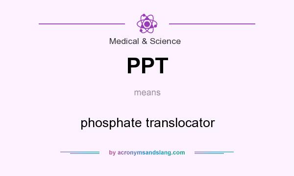 What does PPT mean? It stands for phosphate translocator