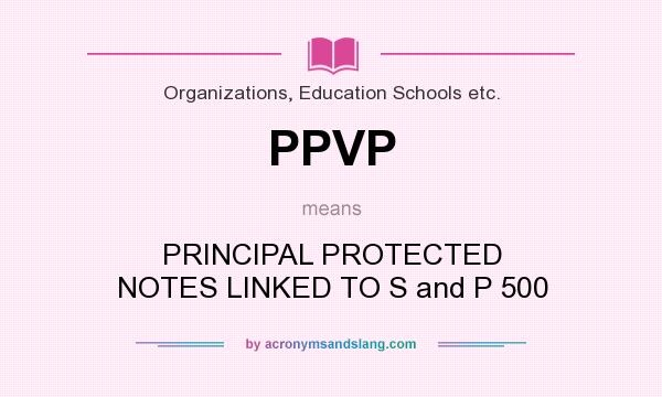 What does PPVP mean? It stands for PRINCIPAL PROTECTED NOTES LINKED TO S and P 500