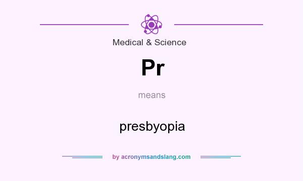 What does Pr mean? It stands for presbyopia