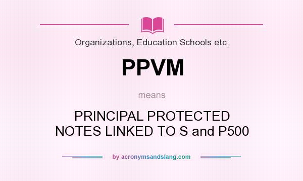 What does PPVM mean? It stands for PRINCIPAL PROTECTED NOTES LINKED TO S and P500