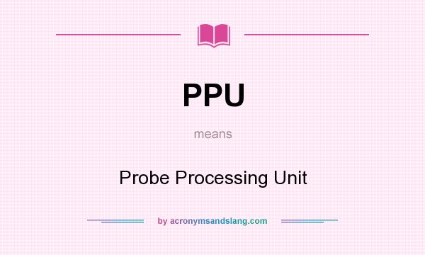What does PPU mean? It stands for Probe Processing Unit