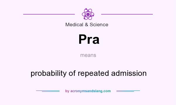 What does Pra mean? It stands for probability of repeated admission