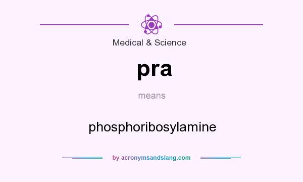 What does pra mean? It stands for phosphoribosylamine